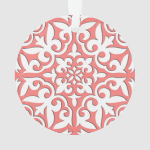 Carreau marocain - rose corail et blanc