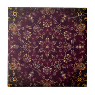Carreau Maroon du vin profond Bourgogne Kaleidoscope