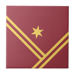 Carreau Maroon Gold Diagonal Stripes Star Modern Graphisme