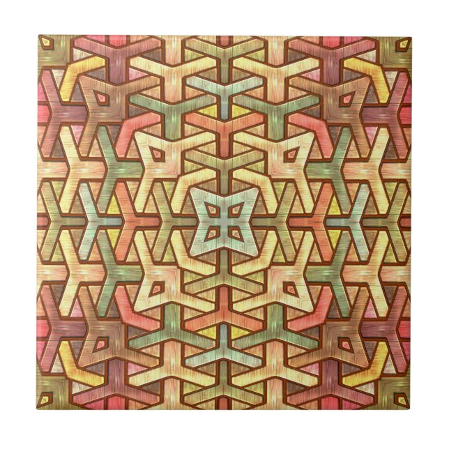 Carreau Marqueterie en bois d'arc-en-ciel (Devant)