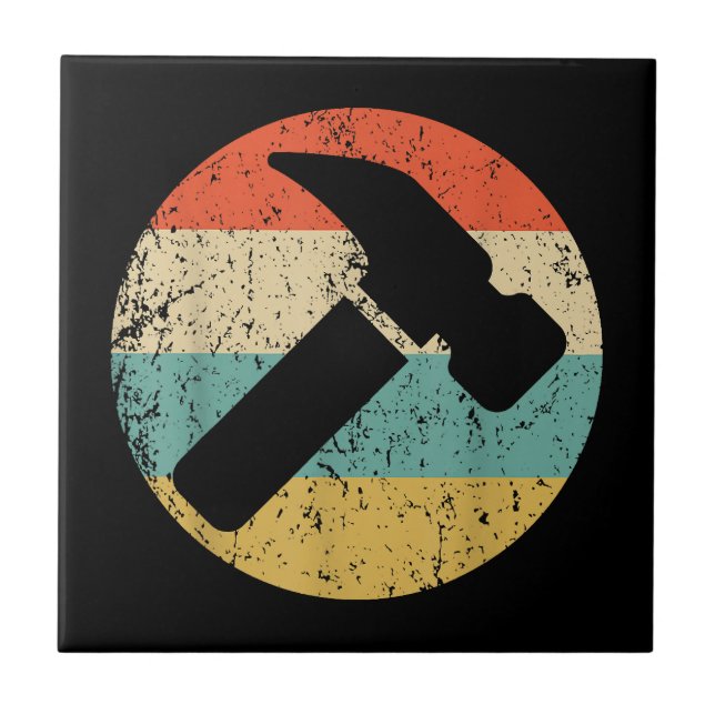 Carreau Marteau rétro Vintage de charpentier (Devant)