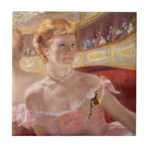Carreau Mary Cassatt - Femme au collier de perles dans une