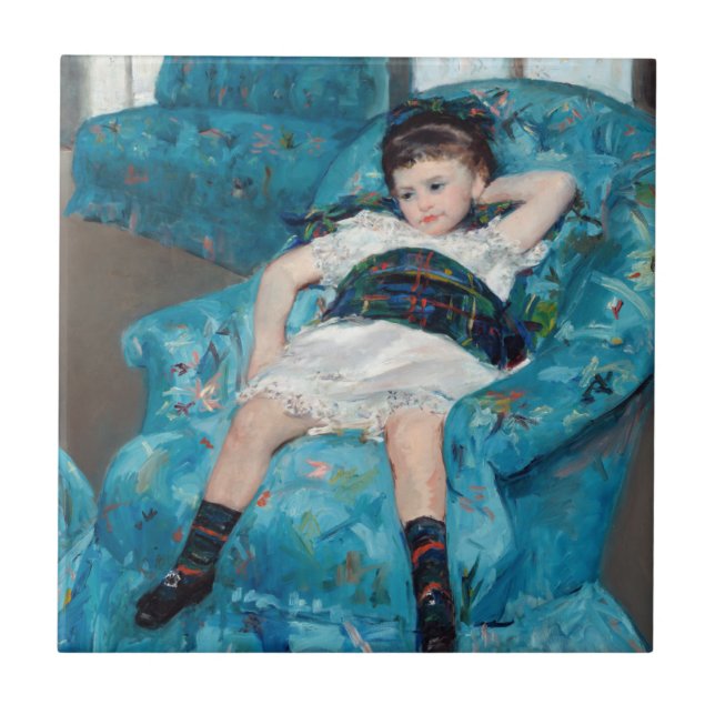 Carreau Mary Cassatt - Petite fille dans un fauteuil bleu (Devant)
