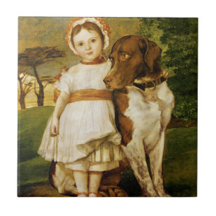 Carreau Mary Fox Avec Son Chien Pointeur Espagnol (G.F. Wa
