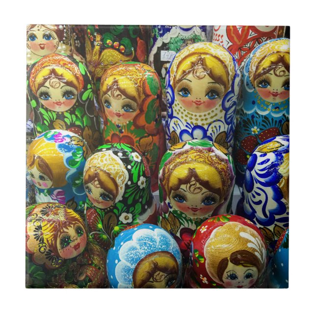 Carreau Matryoshka Poupées Souvenir Kiosque Voyage Photo (Devant)