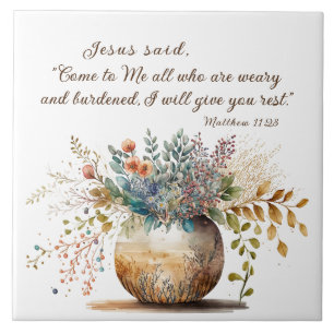 Carreau Matthieu 11:28 Jésus dit : Viens vers moi, Bible V