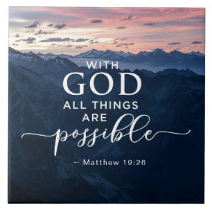 Carreau Matthieu 19:26 Avec Dieu Toutes les choses sont po