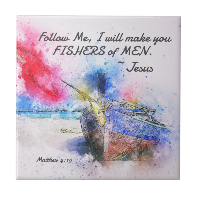 Carreau Matthieu 4:19 Je vous ferai Pêcheurs de la Bible H (Devant)