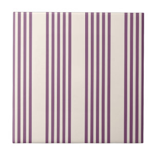 Carreau Mauve violet beige cinq bandes motif