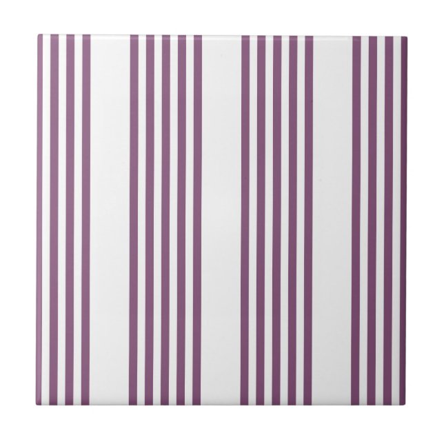 Carreau Mauve violet blanc cinq bandes motif (Devant)