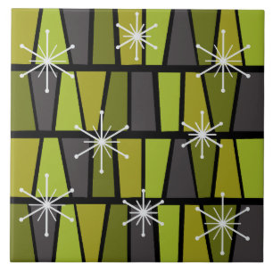 Carreau MCM géométrique Vert olive Abstrait