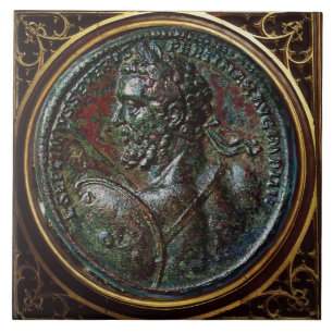 CARREAU MÉDAILLON EN BRONZE ROMAIN ANTIQUE SEPTIME SÉVÈRE