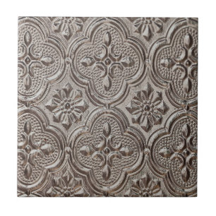 Carreau Médaillon gris argent style Emboss