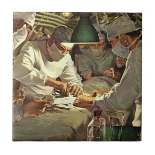Carreau Médecine vintage, médecins effectuant une chirurgi