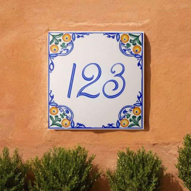 Carreau Mediterranean House Number – Arancia (Créateur téléchargé)