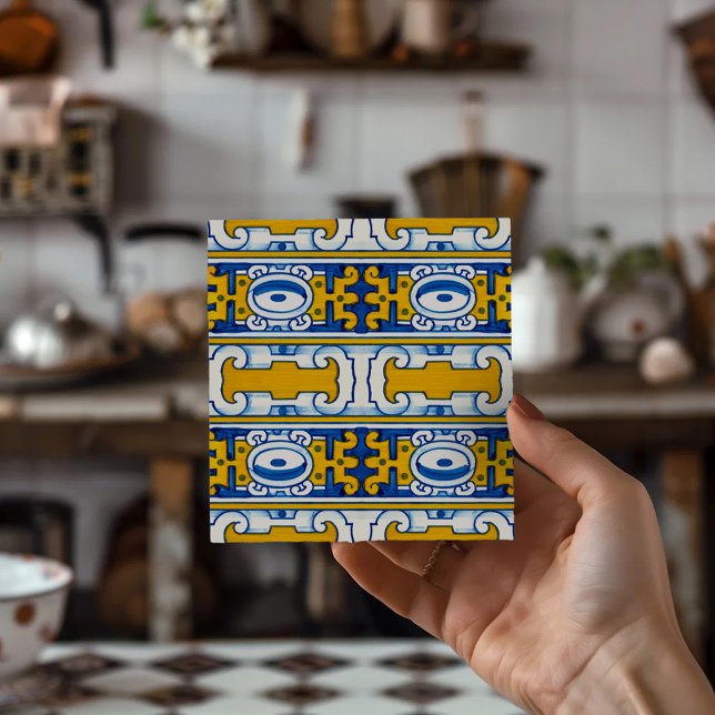 Carreau Mediterranean Inspired Gift Traditional Azulejo (Bring the timeless beauty of Portugal's iconic azulejo tiles into your home!)