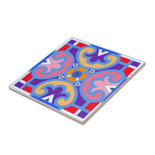 Carreau Méditerranée, tuiles colorées 