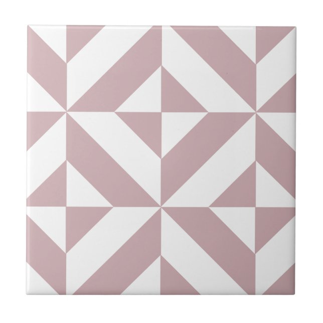 Carreau Medium Mauve Geometric Deco Cube Pattern (Devant)