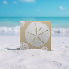 Carreau Medium Tan & White Tropical Beach Sand Dollar