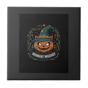 Carreau Méfait de citrouille de minuit d'Halloween