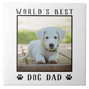 Carreau Meilleur Chien Papa Empreintes de pattes du monde 