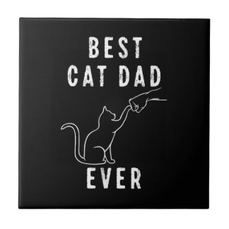 Carreau Meilleur Papa Chat du Monde Papa Chat Paw Coup de 