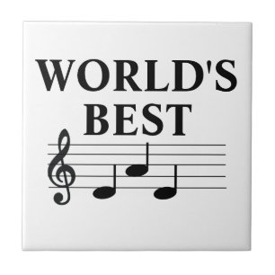 Carreau Meilleur papa musicien du monde Note de musique Tr