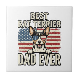 Carreau Meilleur T-shirt pour chien patriote Papa Rat Terr