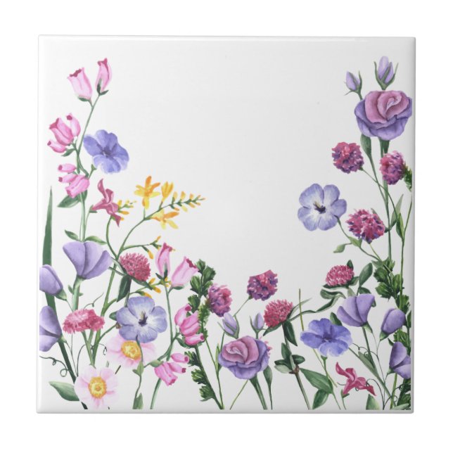 Carreau Meilleure Maman Fleurs de jardin d'été du printemp (Devant)