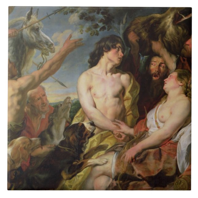 Carreau Meleager et Atalanta (huile sur la toile) (Devant)