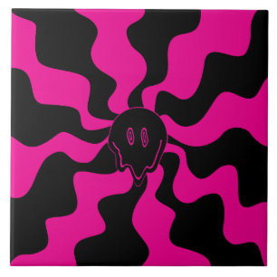 Carreau Melt de sourire - Magenta et noir