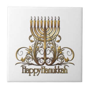 Carreau Menorah Hanoukka Salutation