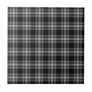 Carreau Menzies Black Scottish Tartan Plaid Motif