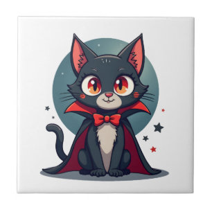 Carreau Meowcula Drôle Chat Vampire Dracula Halloween
