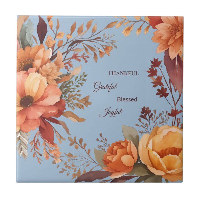Carreau Merci Grategul Béni Floral Thanksgiving (Devant)