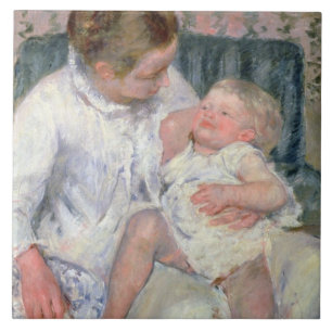 Carreau Mère environ pour laver son enfant somnolent, 1880