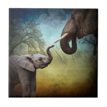 Mère Et Bébé Eléphant