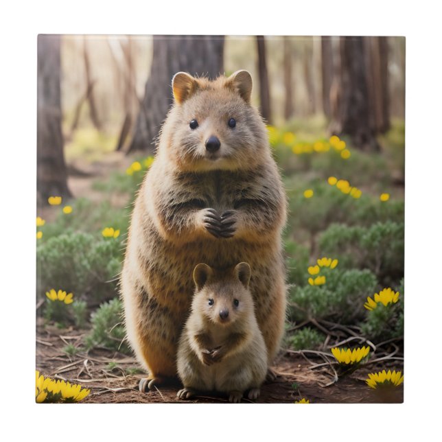 Carreau Mère Et Bébé Quokka, Carrelage En Céramique (Devant)