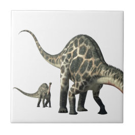 Carreau Mère et enfant de dinosaure de Dicraeosaurus