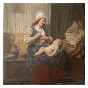 Carreau Mère tenant son enfant (par Rudolf Jordan)