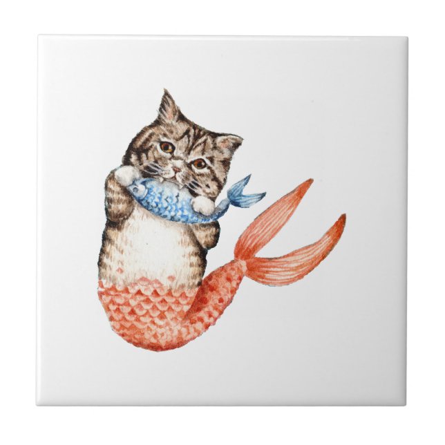 Carreau Mermaid Chat Purmaid (Devant)