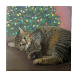 Carreau Merry Mischief - Christmas Kitty
