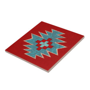 Carreau Mésas Sud-Ouest Rouge & Turquoise