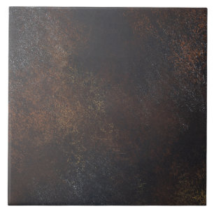 Carreau Métal Rouille Sombre Bronze Industriel Patiné et i