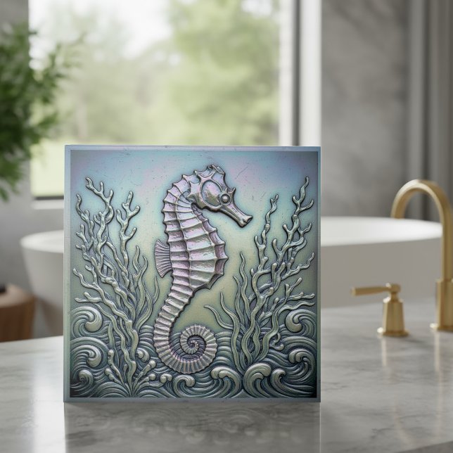 Carreau Metallic Iridescent Seahorse ID1223 (Créateur téléchargé)