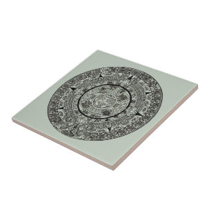 Carreau Mexicaine Aztec Sun Stone Maya Calendrier 1