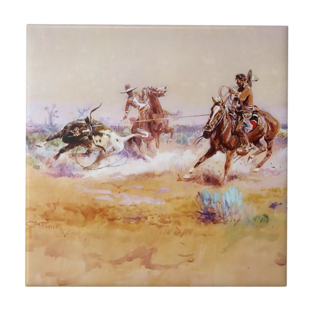 Carreau Mexique - Art occidental par Charles M Russell (Devant)