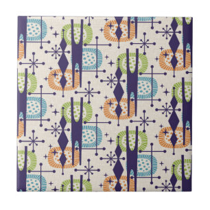 Carreau Mi-siècle moderne âge atomique Motif Abstrait