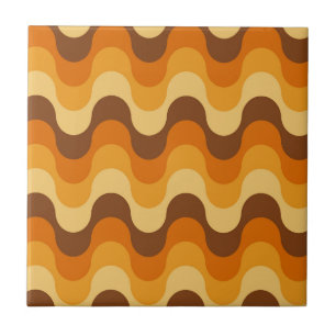 Carreau Mi-siècle Moderne des années 1970 Wavy Stripe Moti