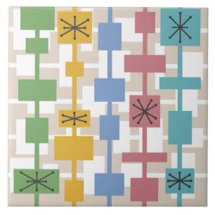 Carreau Mi-siècle moderne géométrique Multicolore 1